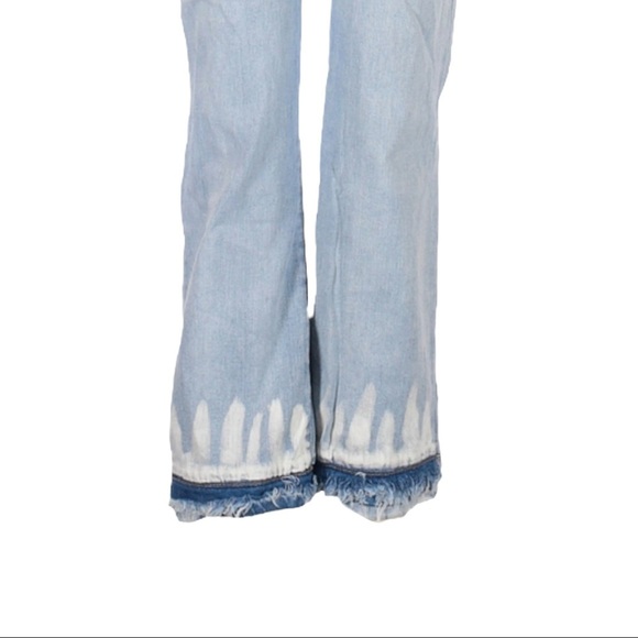 ๐บ DKNY Light Wash Cropped Raw Hem Tie Dip Dye Mid Rise Jeans Size 26 - Picture 7 of 11